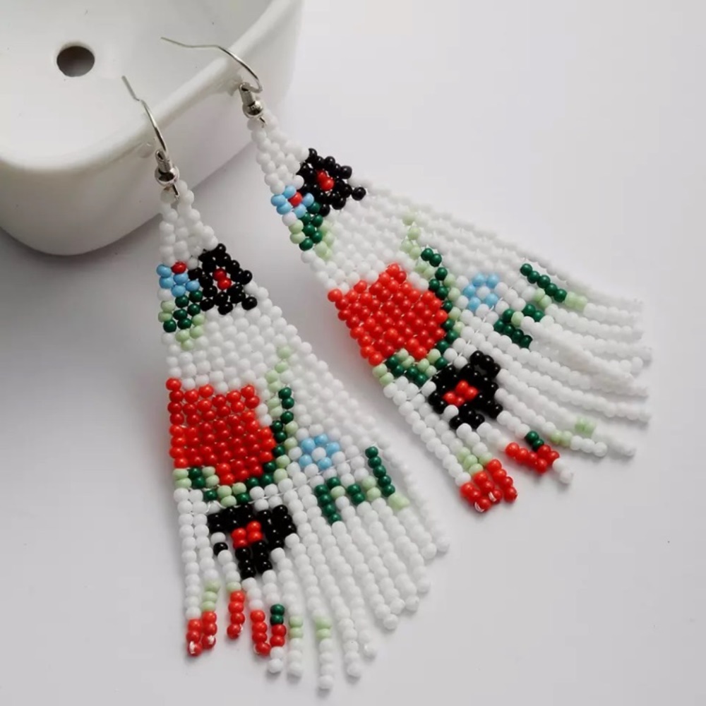 New! Beaded Drop Earrings - Picture 1 of 13